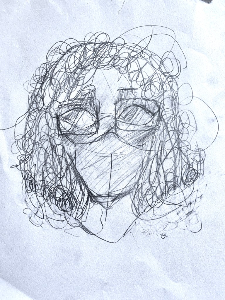 graphite sketch of head