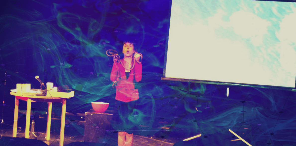 smoke over image of woman